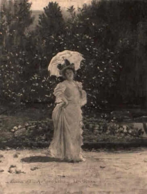 Pierre - Paul, Léon Glaize, Marie Delna nel giardino di Rosebois, 1895
